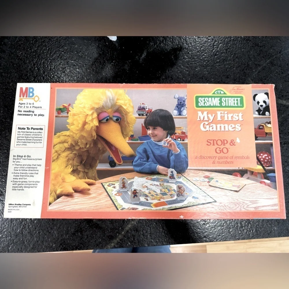 Vintage 1986 Milton Bradley Sesame Street “My First Games Stop & Go Game”